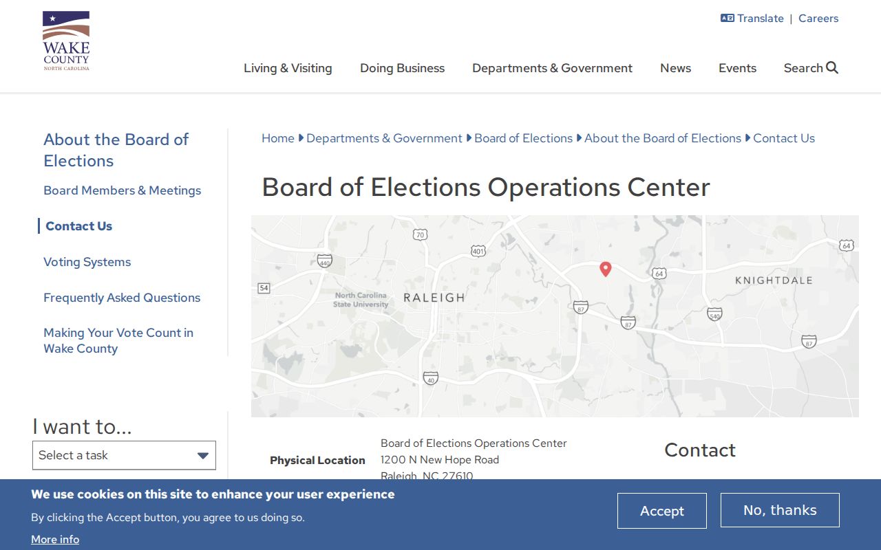 Wake elections office channels for Morrisville voter records